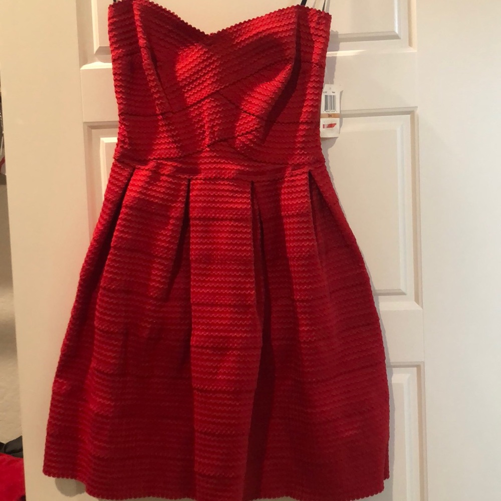 Red Strapless Dress